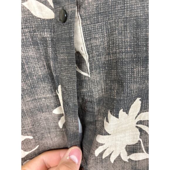 Spartina 449 Women’s M Farrah Poplin Long Sleeve Floral Cascade Gray Blouse Top - Picture 5 of 9